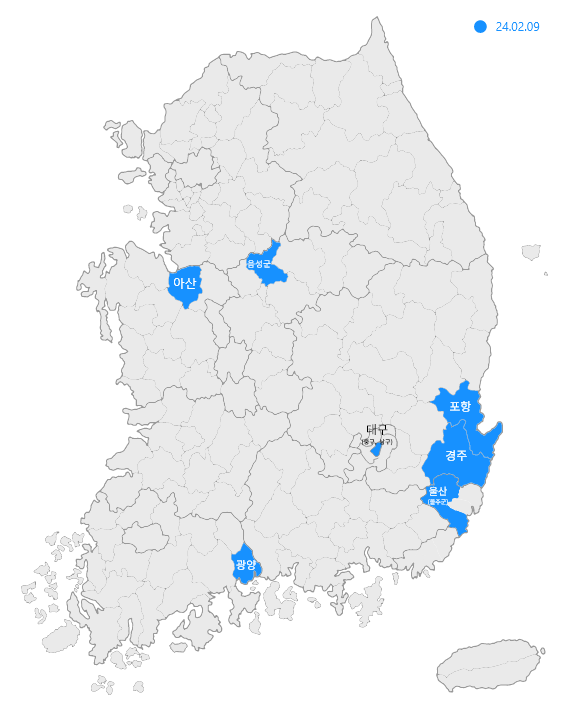 미분양관리지역 선정･공고 지도